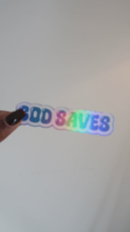 STICKERS GOD SAVES - HOLOGRAPHIQUE